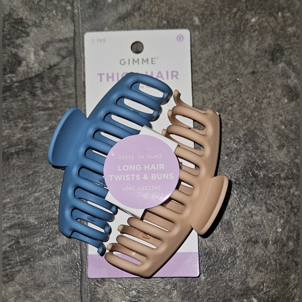 Gimme Beauty 2pc Thick Hair Claw Clips BNIB